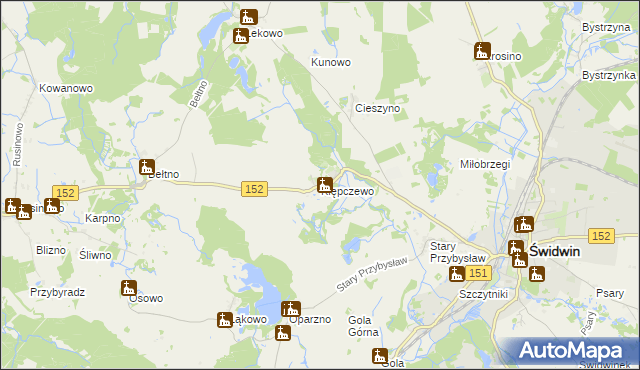 mapa Klępczewo, Klępczewo na mapie Targeo