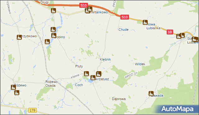 mapa Klęśnik, Klęśnik na mapie Targeo