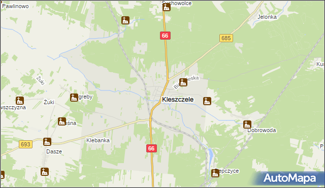 mapa Kleszczele, Kleszczele na mapie Targeo