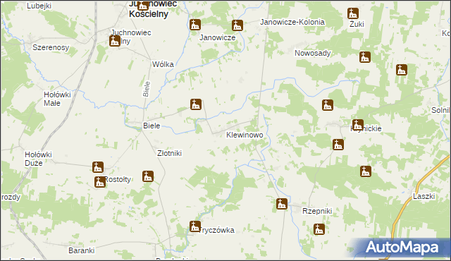 mapa Klewinowo, Klewinowo na mapie Targeo