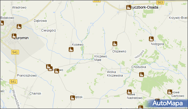 mapa Kliczewo Małe, Kliczewo Małe na mapie Targeo