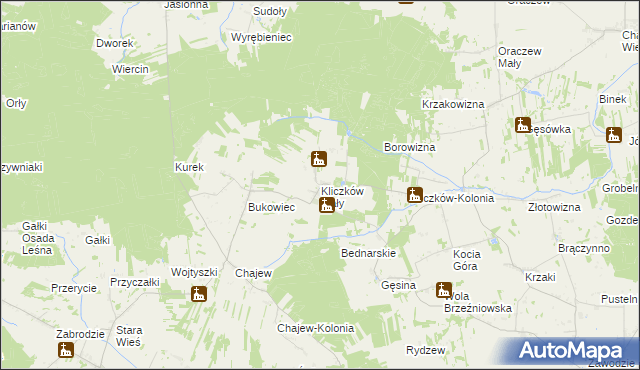 mapa Kliczków Mały, Kliczków Mały na mapie Targeo