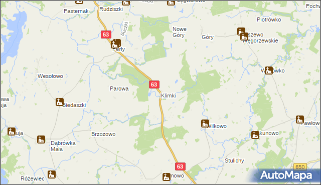 mapa Klimki gmina Węgorzewo, Klimki gmina Węgorzewo na mapie Targeo