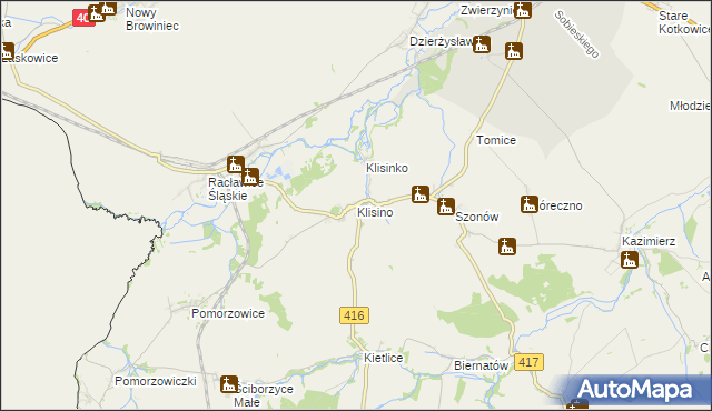 mapa Klisino, Klisino na mapie Targeo