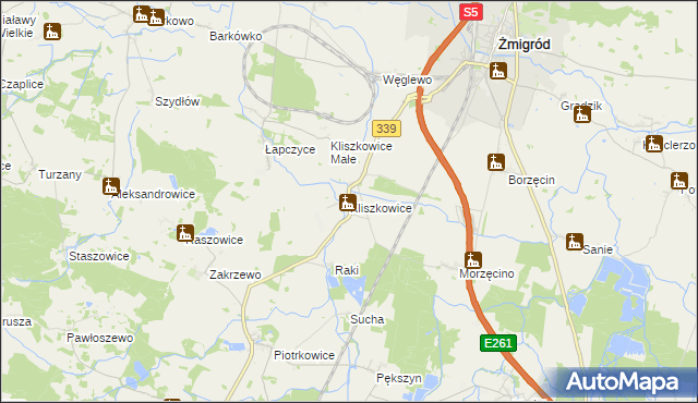 mapa Kliszkowice, Kliszkowice na mapie Targeo