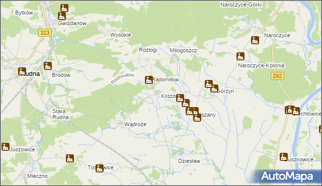 mapa Kliszów gmina Rudna, Kliszów gmina Rudna na mapie Targeo