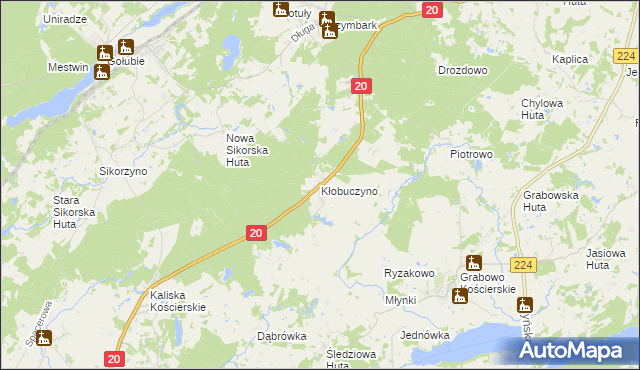 mapa Kłobuczyno, Kłobuczyno na mapie Targeo