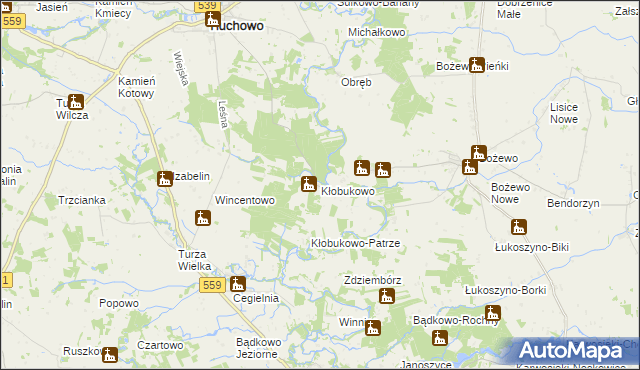 mapa Kłobukowo, Kłobukowo na mapie Targeo