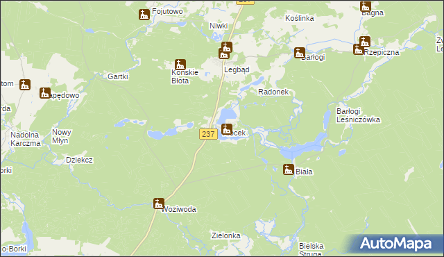 mapa Klocek, Klocek na mapie Targeo