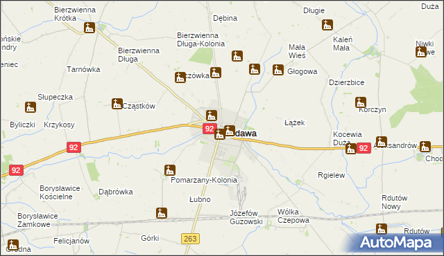 mapa Kłodawa powiat kolski, Kłodawa powiat kolski na mapie Targeo