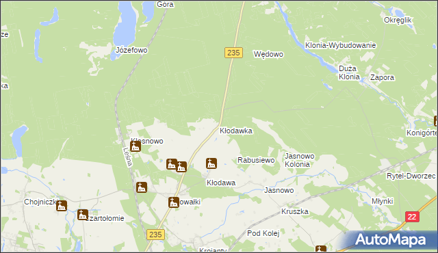 mapa Kłodawka, Kłodawka na mapie Targeo
