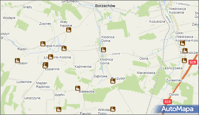 mapa Kłodnica Górna, Kłodnica Górna na mapie Targeo