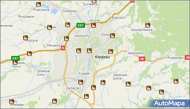 mapa Kłodzka, Kłodzko na mapie Targeo