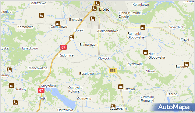 mapa Kłokock, Kłokock na mapie Targeo