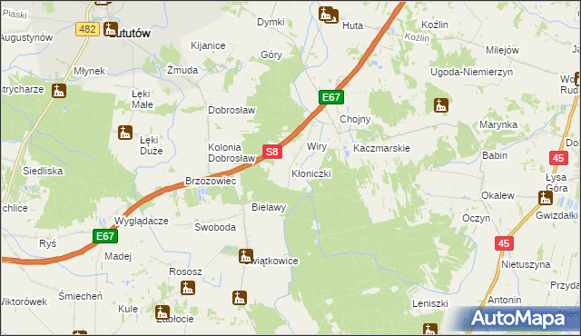 mapa Kłoniczki, Kłoniczki na mapie Targeo