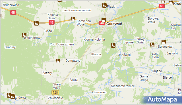 mapa Kłonna, Kłonna na mapie Targeo