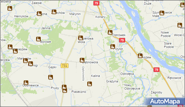 mapa Klonowa Wola, Klonowa Wola na mapie Targeo