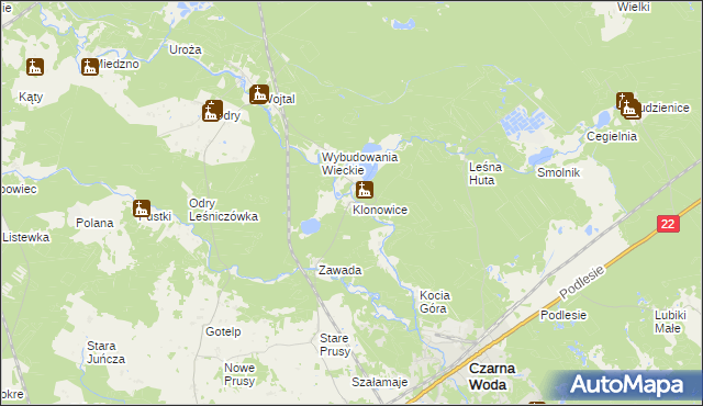 mapa Klonowice, Klonowice na mapie Targeo