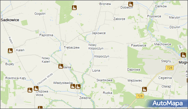 mapa Kłopoczyn, Kłopoczyn na mapie Targeo