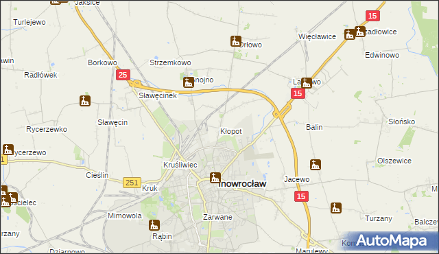 mapa Kłopot gmina Inowrocław, Kłopot gmina Inowrocław na mapie Targeo