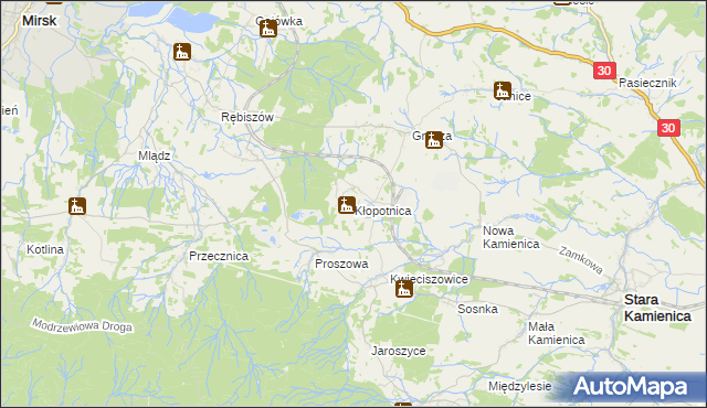 mapa Kłopotnica, Kłopotnica na mapie Targeo