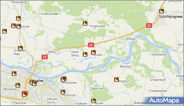 mapa Klucze gmina Głogów, Klucze gmina Głogów na mapie Targeo