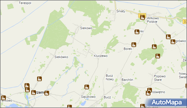 mapa Kluczewo gmina Przemęt, Kluczewo gmina Przemęt na mapie Targeo