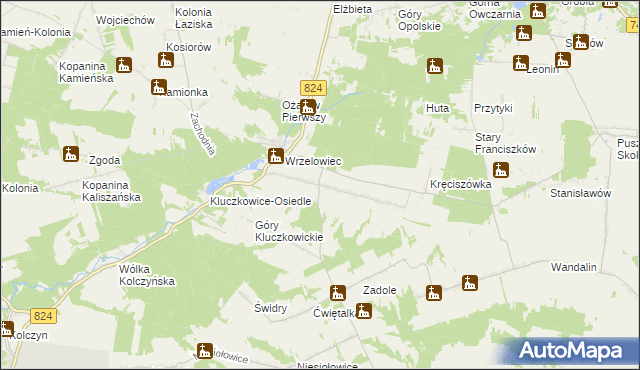 mapa Kluczkowice, Kluczkowice na mapie Targeo