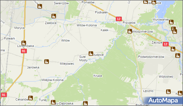 mapa Kłudzice, Kłudzice na mapie Targeo
