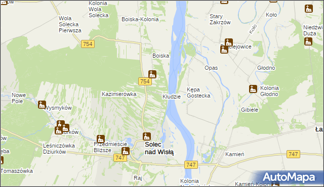 mapa Kłudzie, Kłudzie na mapie Targeo