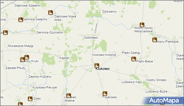 mapa Klukowo-Kolonia, Klukowo-Kolonia na mapie Targeo