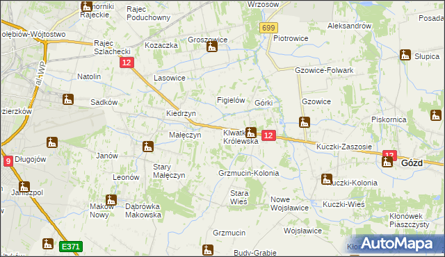 mapa Klwatka Królewska, Klwatka Królewska na mapie Targeo