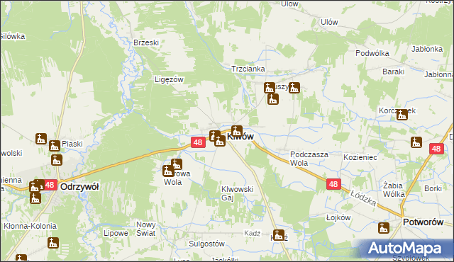 mapa Klwów, Klwów na mapie Targeo