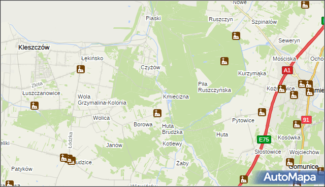 mapa Kmiecizna, Kmiecizna na mapie Targeo