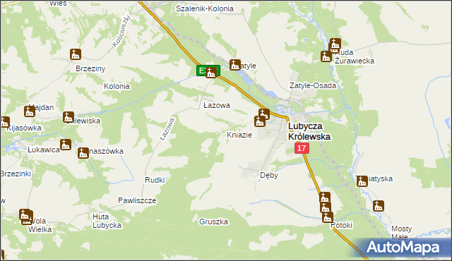 mapa Kniazie gmina Lubycza Królewska, Kniazie gmina Lubycza Królewska na mapie Targeo