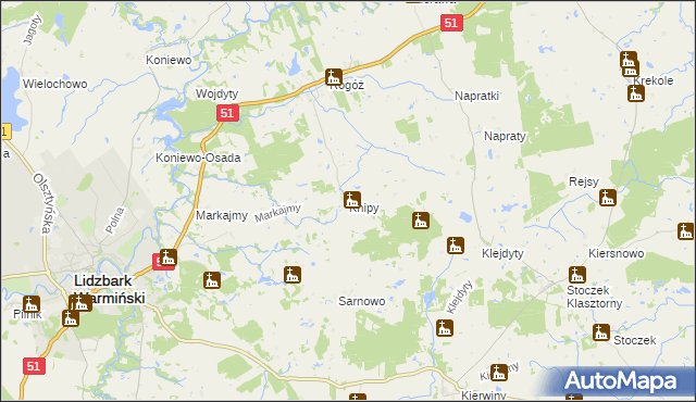 mapa Knipy, Knipy na mapie Targeo