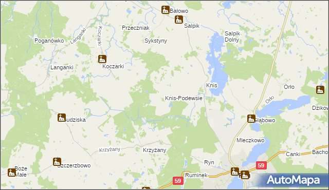 mapa Knis-Podewsie, Knis-Podewsie na mapie Targeo