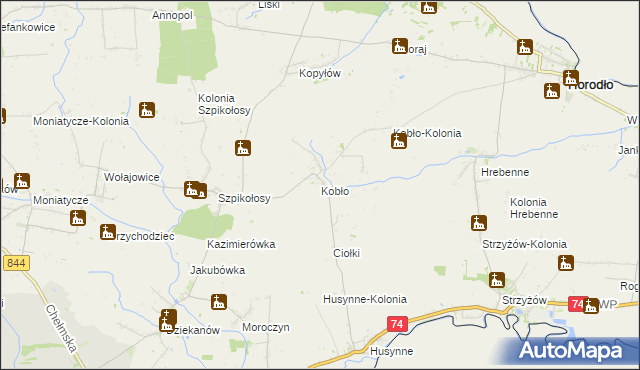 mapa Kobło, Kobło na mapie Targeo