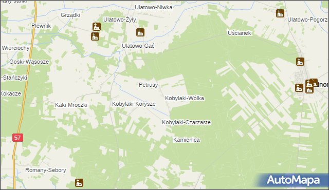 mapa Kobylaki-Wólka, Kobylaki-Wólka na mapie Targeo