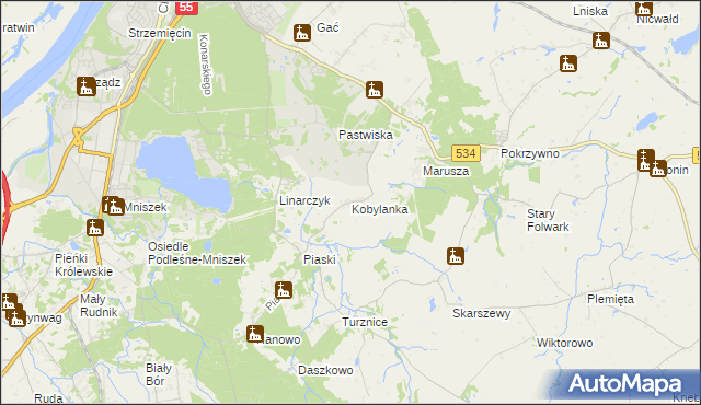 mapa Kobylanka gmina Grudziądz, Kobylanka gmina Grudziądz na mapie Targeo