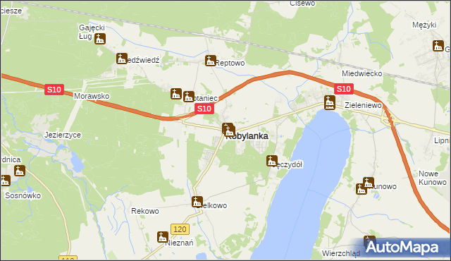 mapa Kobylanka powiat stargardzki, Kobylanka powiat stargardzki na mapie Targeo