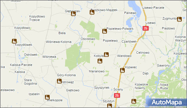 mapa Kobylanki gmina Skulsk, Kobylanki gmina Skulsk na mapie Targeo