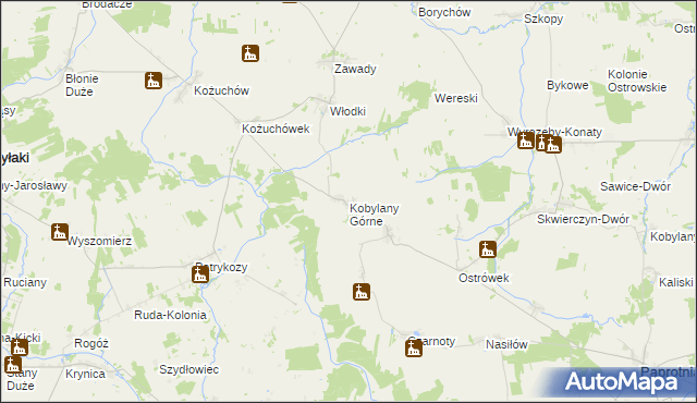 mapa Kobylany Górne, Kobylany Górne na mapie Targeo