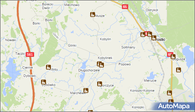 mapa Kobylinek gmina Prostki, Kobylinek gmina Prostki na mapie Targeo