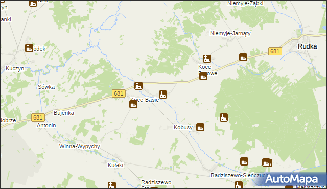 mapa Koce-Schaby, Koce-Schaby na mapie Targeo