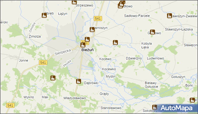 mapa Kocewo, Kocewo na mapie Targeo