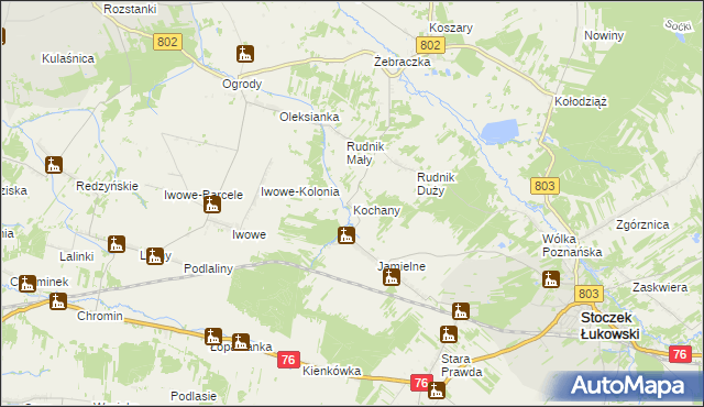 mapa Kochany, Kochany na mapie Targeo