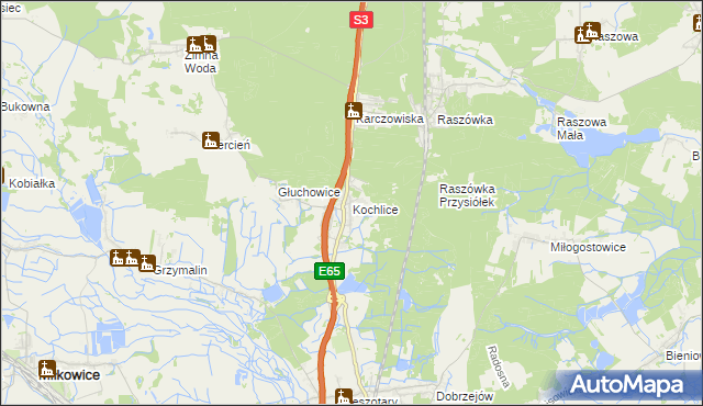 mapa Kochlice, Kochlice na mapie Targeo