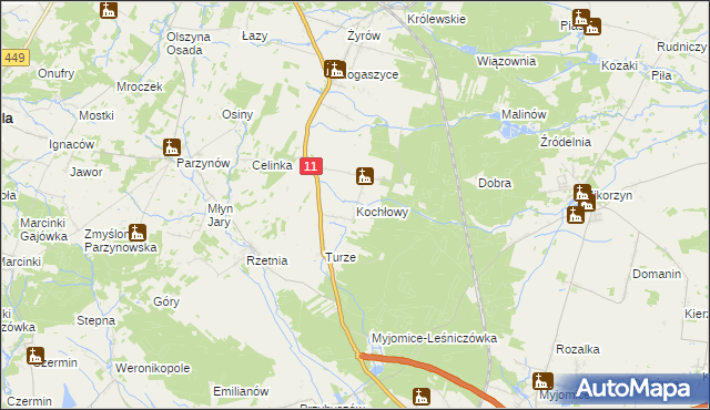 mapa Kochłowy, Kochłowy na mapie Targeo