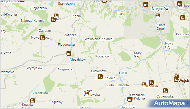 mapa Kocianów, Kocianów na mapie Targeo